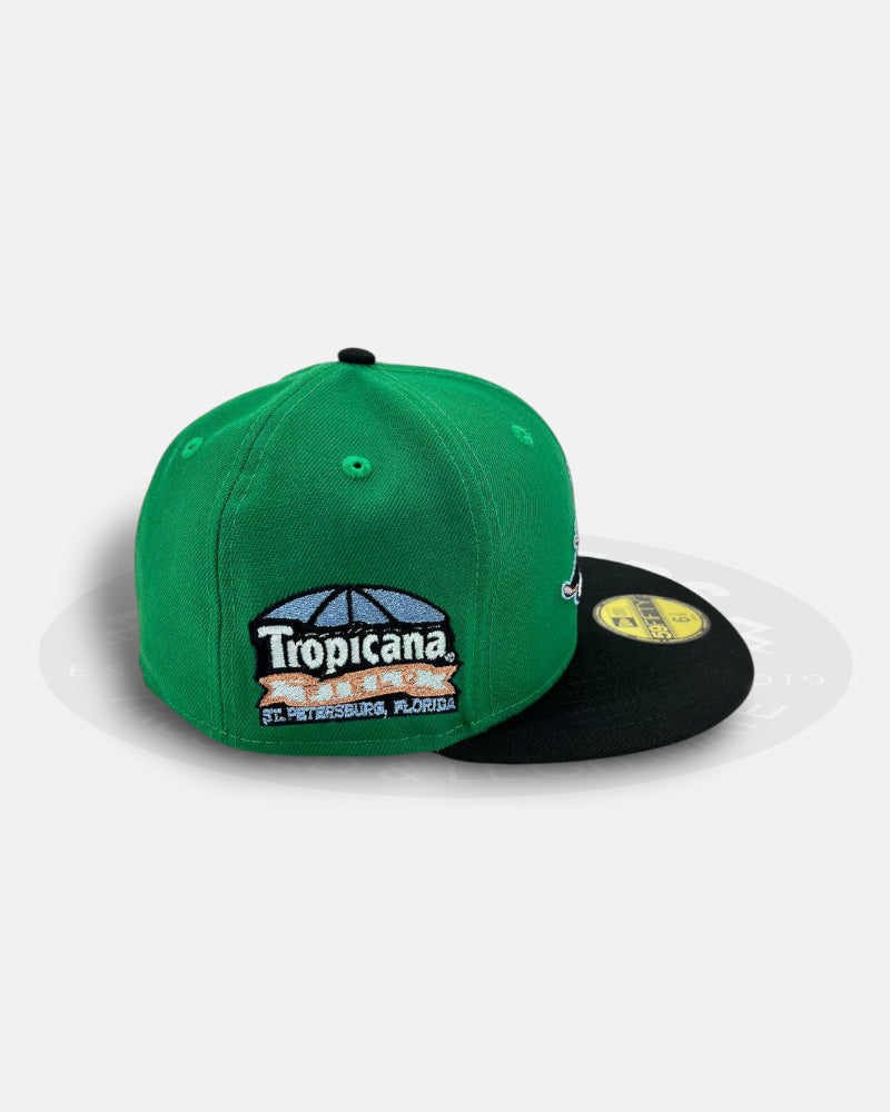 Tampa Bay Rays Side Crest Kelly Black Grey Underbill 59Fifty Fitted Hat