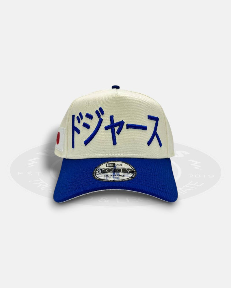 Los Angeles Dodgers Kanji Japan Flag Side Logo Two Tone 9Forty A-Frame Snapback Hat