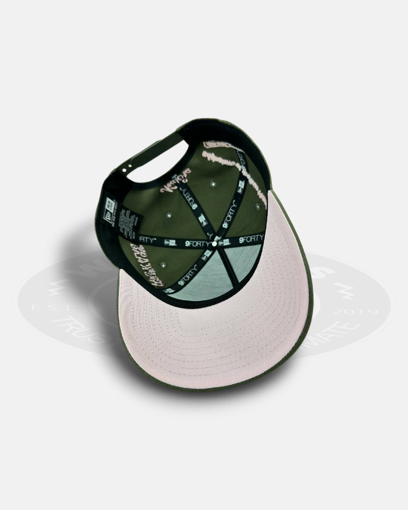 Mexico National Baseball Team New Era Originators 9FORTY A-Frame Snapback Hat Pink Olive