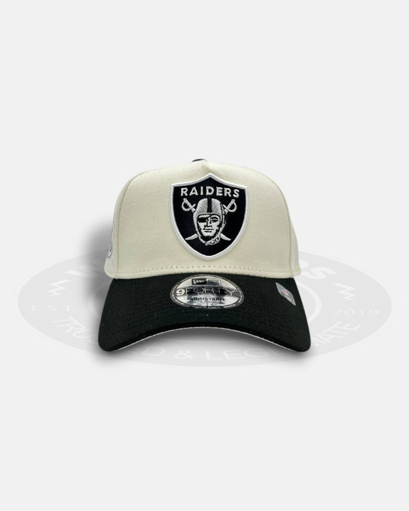 Oakland Raiders 1998 Draft Two Tone Chrome Black 9Forty A-Frame Snapback Hat