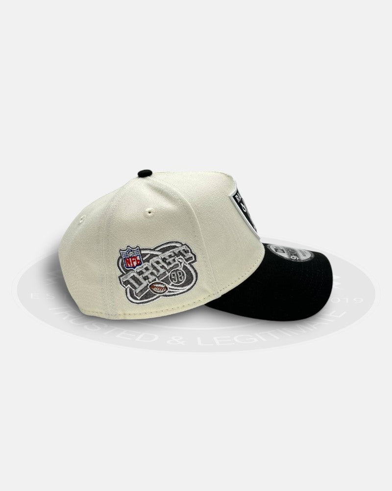 Oakland Raiders 1998 Draft Two Tone Chrome Black 9Forty A-Frame Snapback Hat