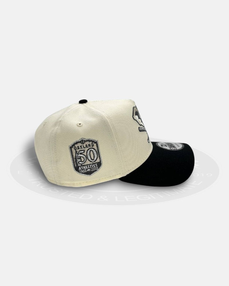 Oakland Athletics 50th Anniversary Silver Two Tone Chrome Black 9Forty A-Frame Snapback Hat