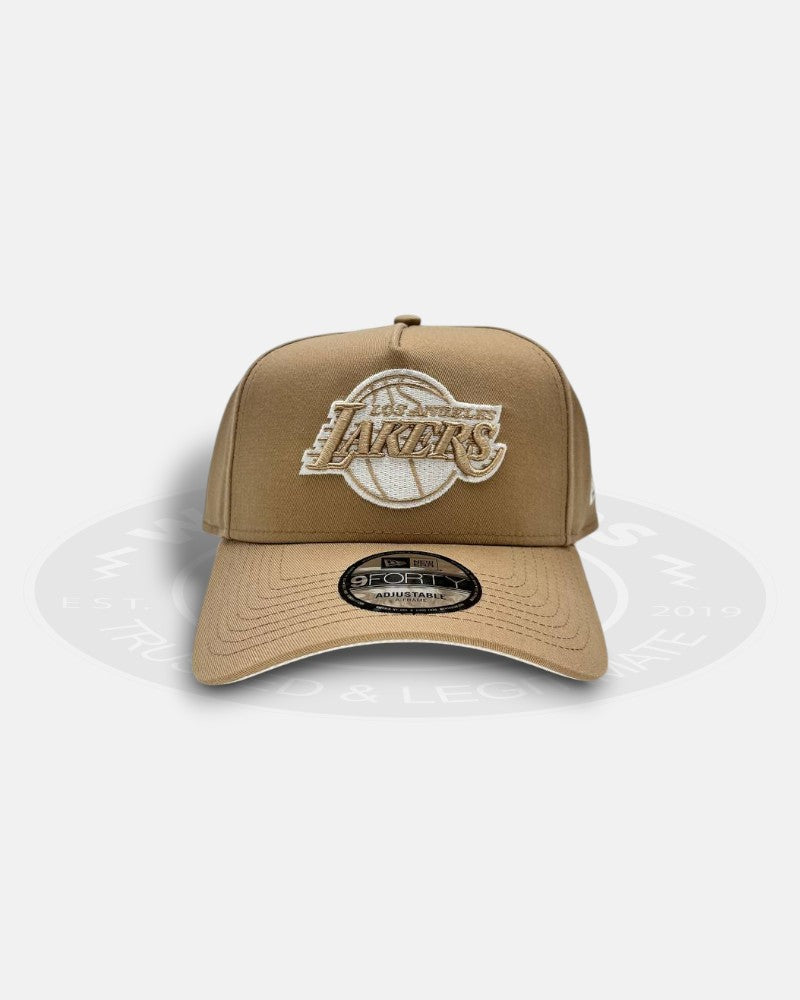 Los Angeles Lakers White Wheat 9Forty A-Frame Snapback Hat