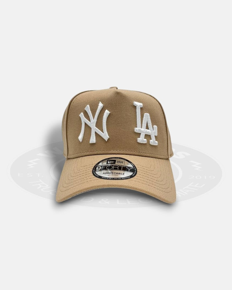 New York Yankees vs Los Angeles Dodgers Wheat 9Forty A-Frame Snapback Hat