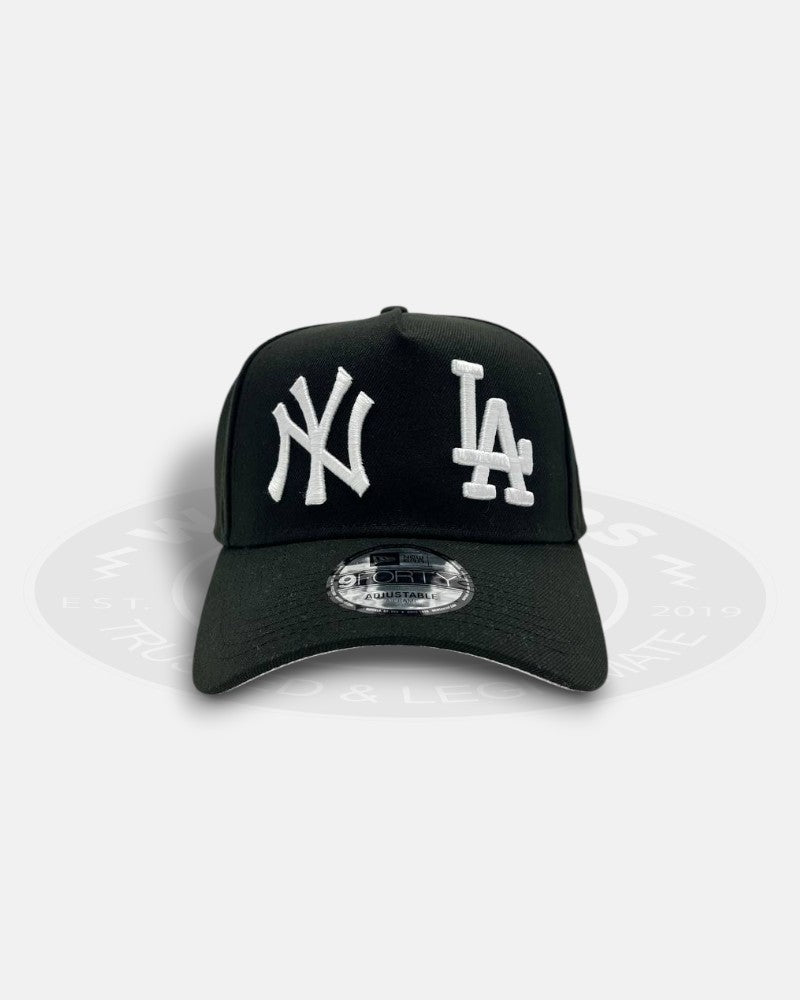 New York Yankees vs Los Angeles Dodgers Black 9Forty A-Frame Snapback Hat
