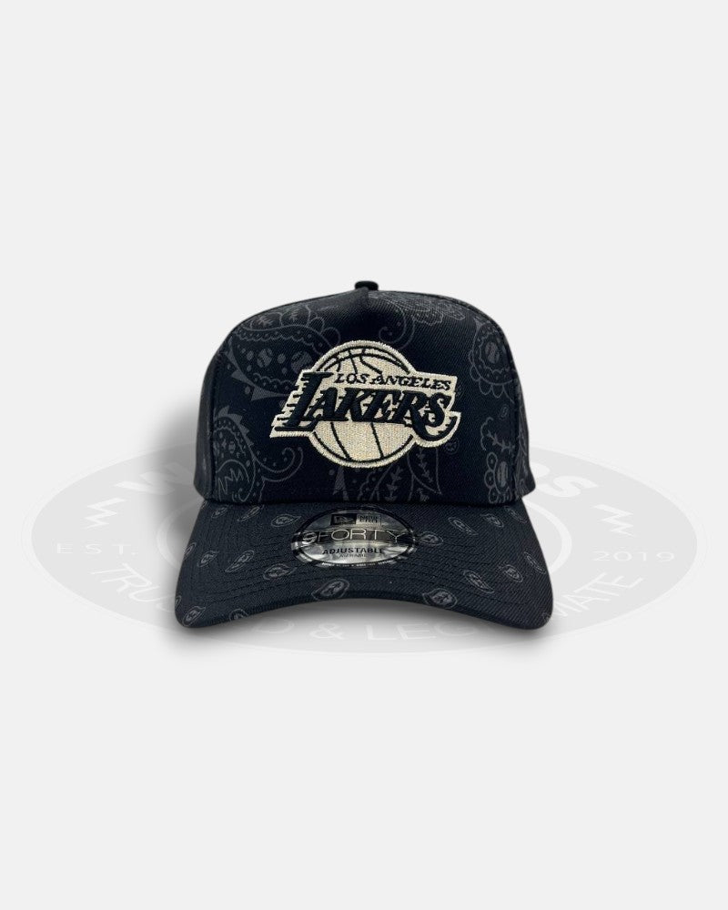 Los Angeles Lakers Black Paisley A-Frame 9Forty Snapback Hat