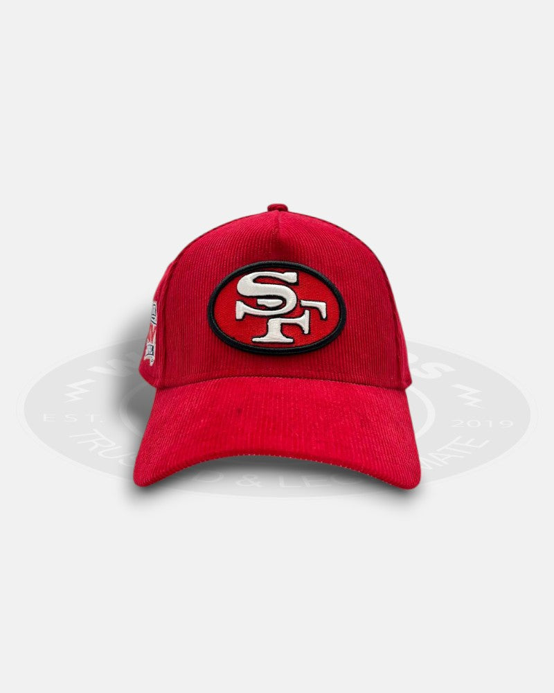 San Francisco 49ers Super Bowl XXIV Corduroy Red A-Frame 9Forty Snapback Hat