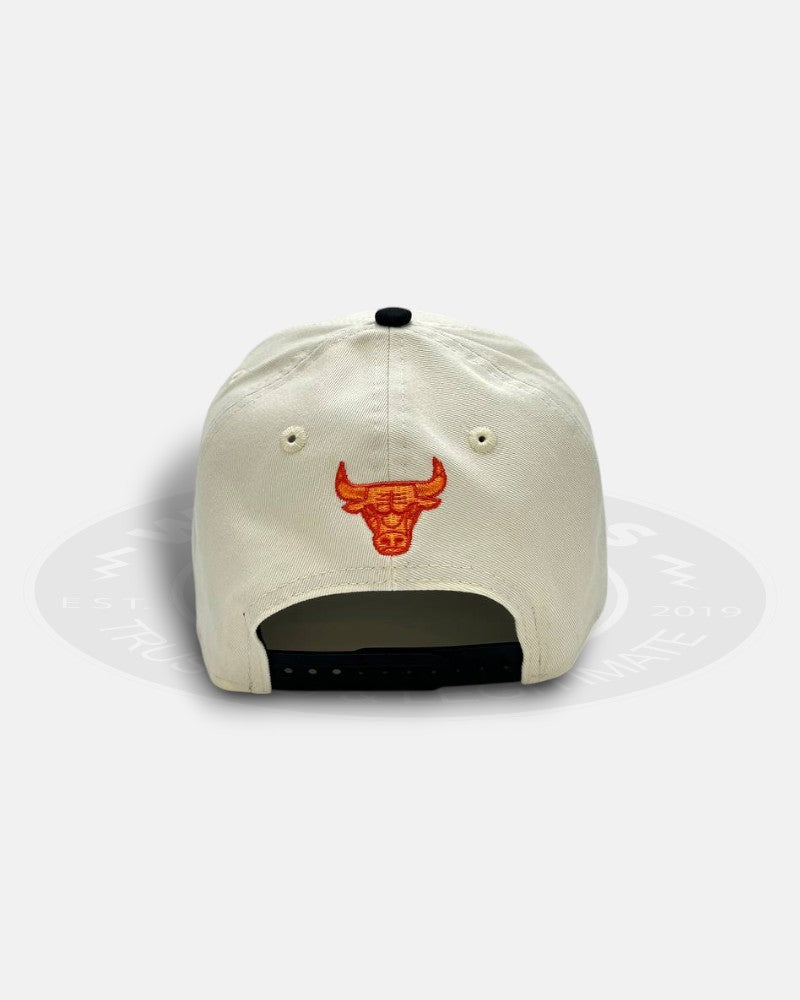 Chicago Bulls Flame Two Tone Chrome Black A-Frame 9Forty Snapback Hat