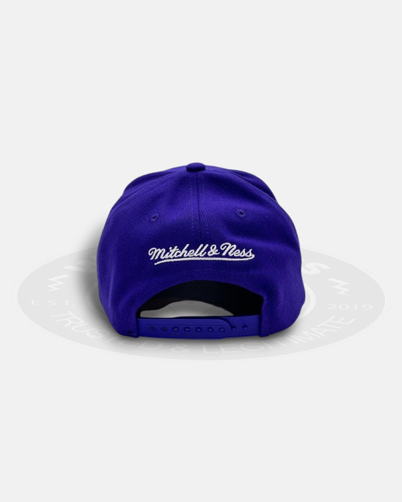 Los Angeles Lakers Upside Down Running Script Pro Finch Fit Snapback Hat