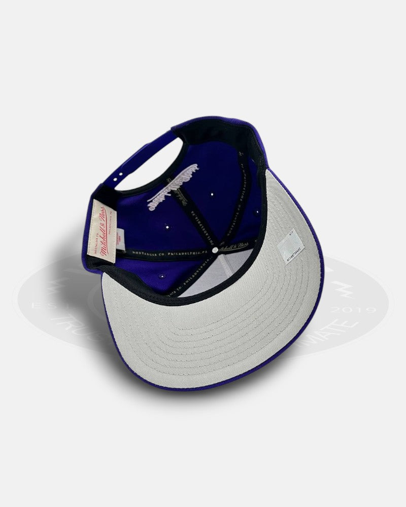 Los Angeles Lakers Upside Down Running Script Pro Finch Fit Snapback Hat