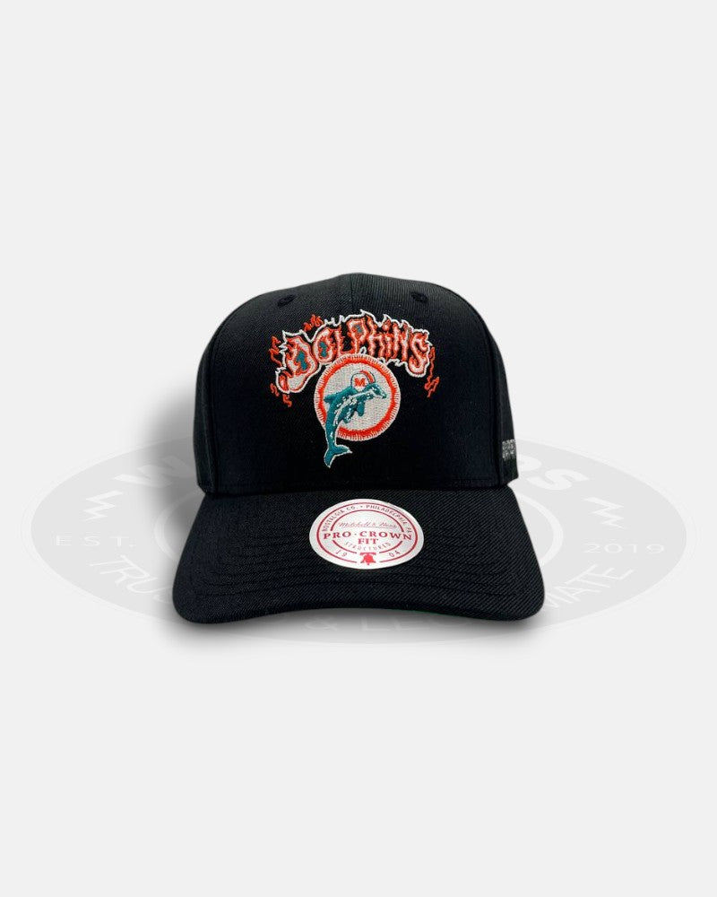 Miami Dolphins Flame Pro Crown Snapback Hat