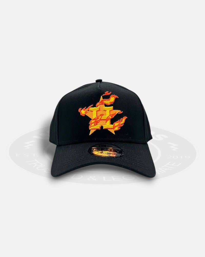 Houston Astros Flame Black A-Frame 9Forty Snapback Hat