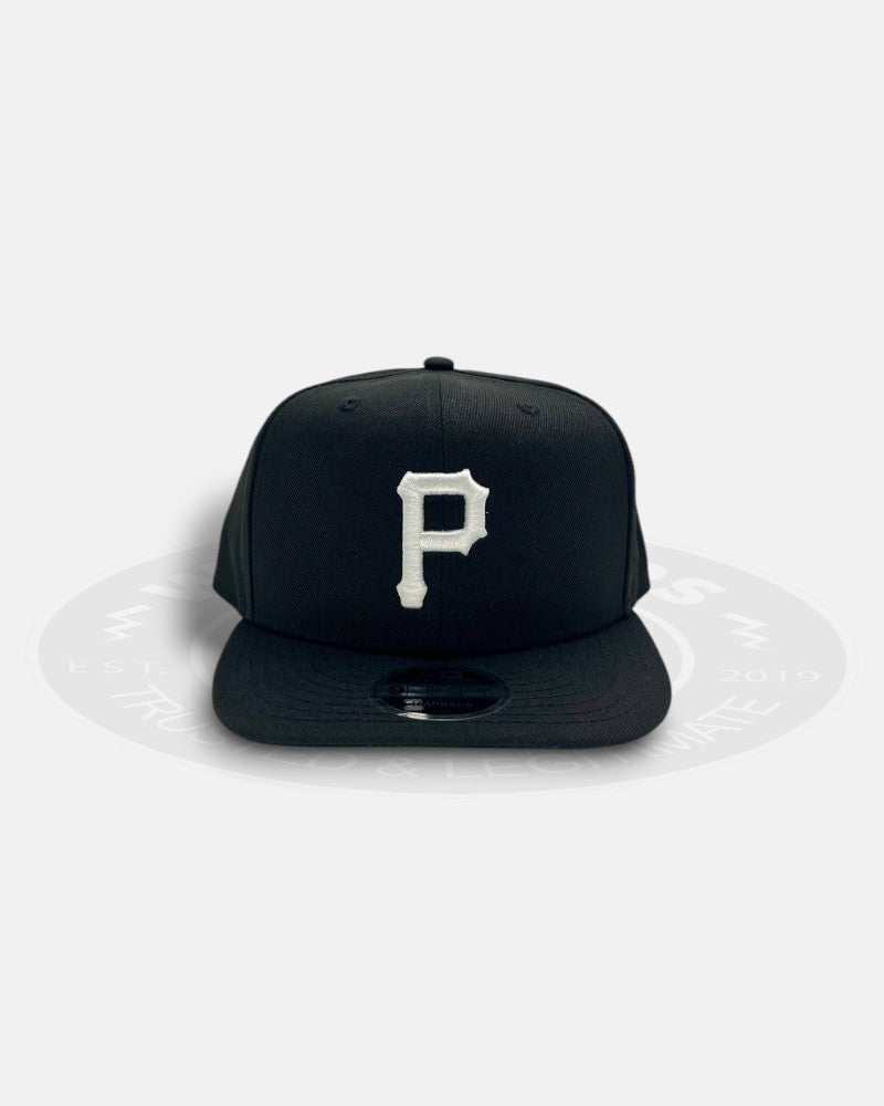 Pittsburgh Pirates Black White High Profile Pre Curved 9Fifty Snapback Hat