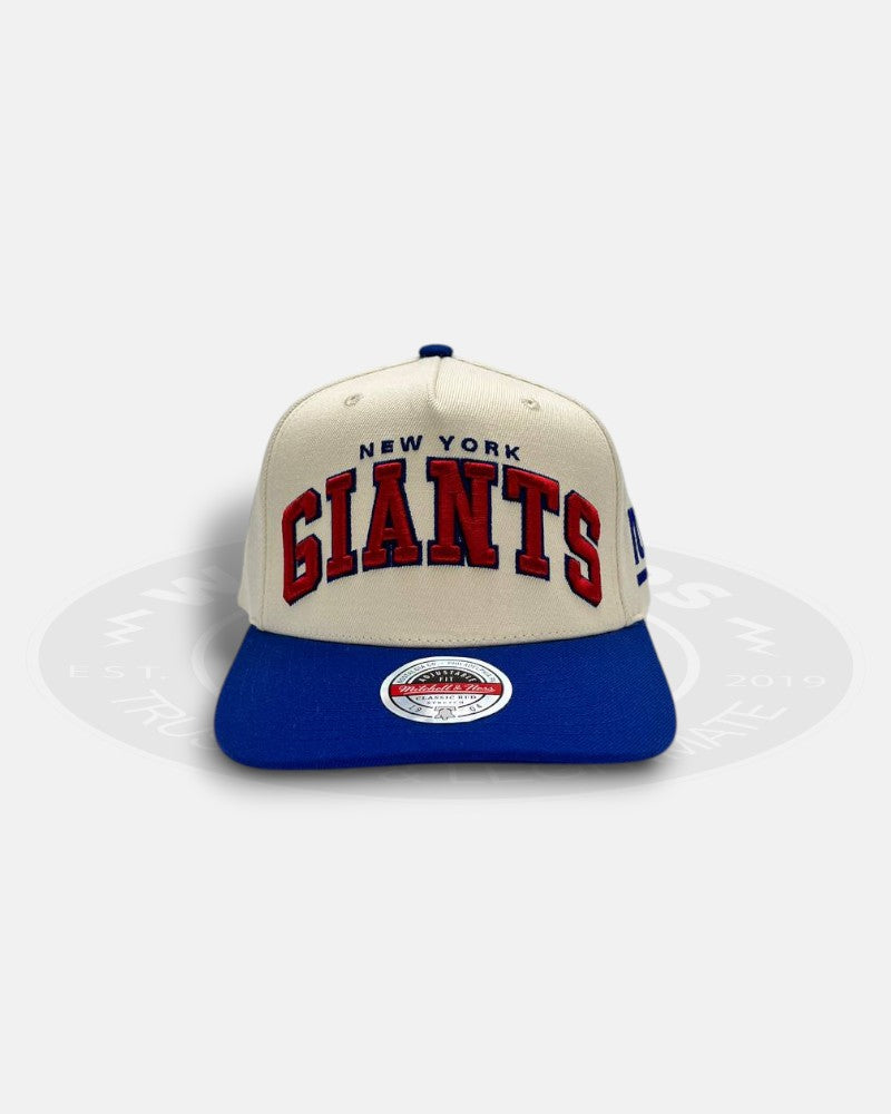 New York Giants Team Script Two Tone Blue/Off White Adjustable Fit Snapback Hat