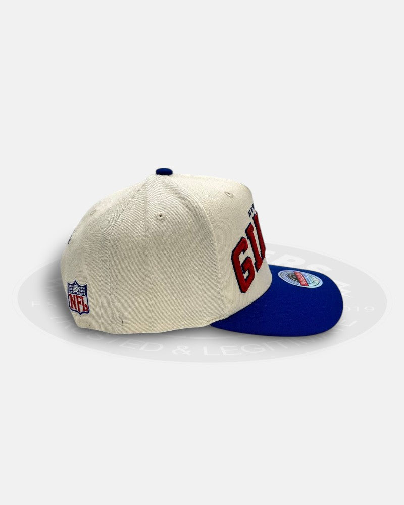 New York Giants Team Script Two Tone Blue/Off White Adjustable Fit Snapback Hat