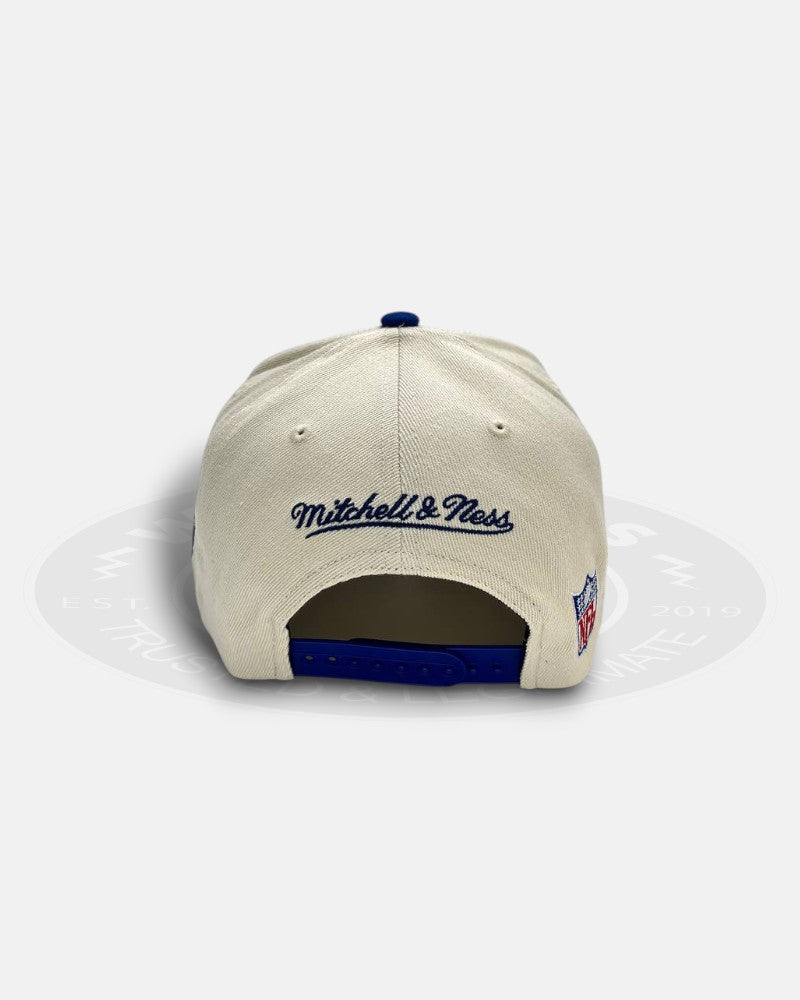 New York Giants Team Script Two Tone Blue/Off White Adjustable Fit Snapback Hat