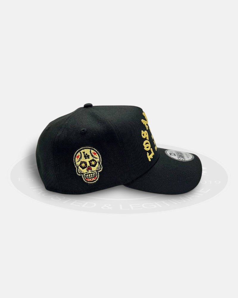 Los Angeles Dodgers Gold Script 1958 Major League Baseball Chrome Black A-Frame 9Forty Snapback Hat