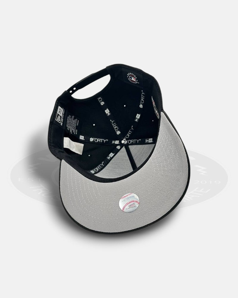 Los Angeles Dodgers Gold Script 1958 Major League Baseball Chrome Black A-Frame 9Forty Snapback Hat