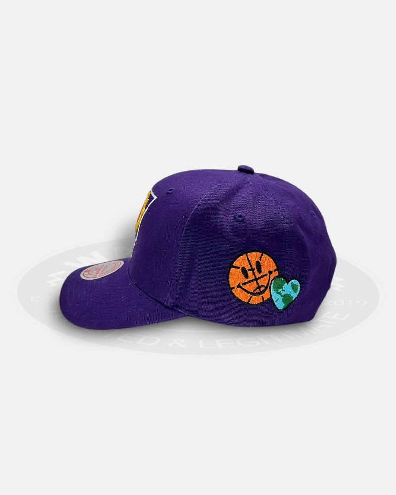 Phoenix Suns All Over Logo Purple Pro Crown Snapback Hat