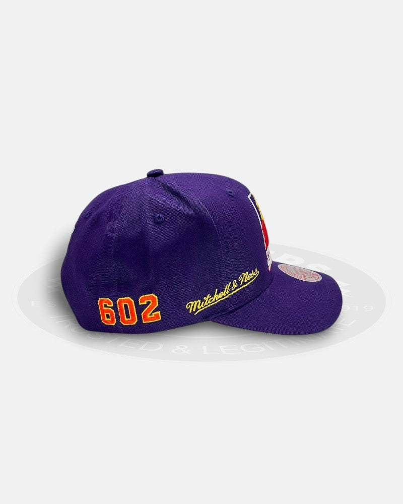 Phoenix Suns All Over Logo Purple Pro Crown Snapback Hat