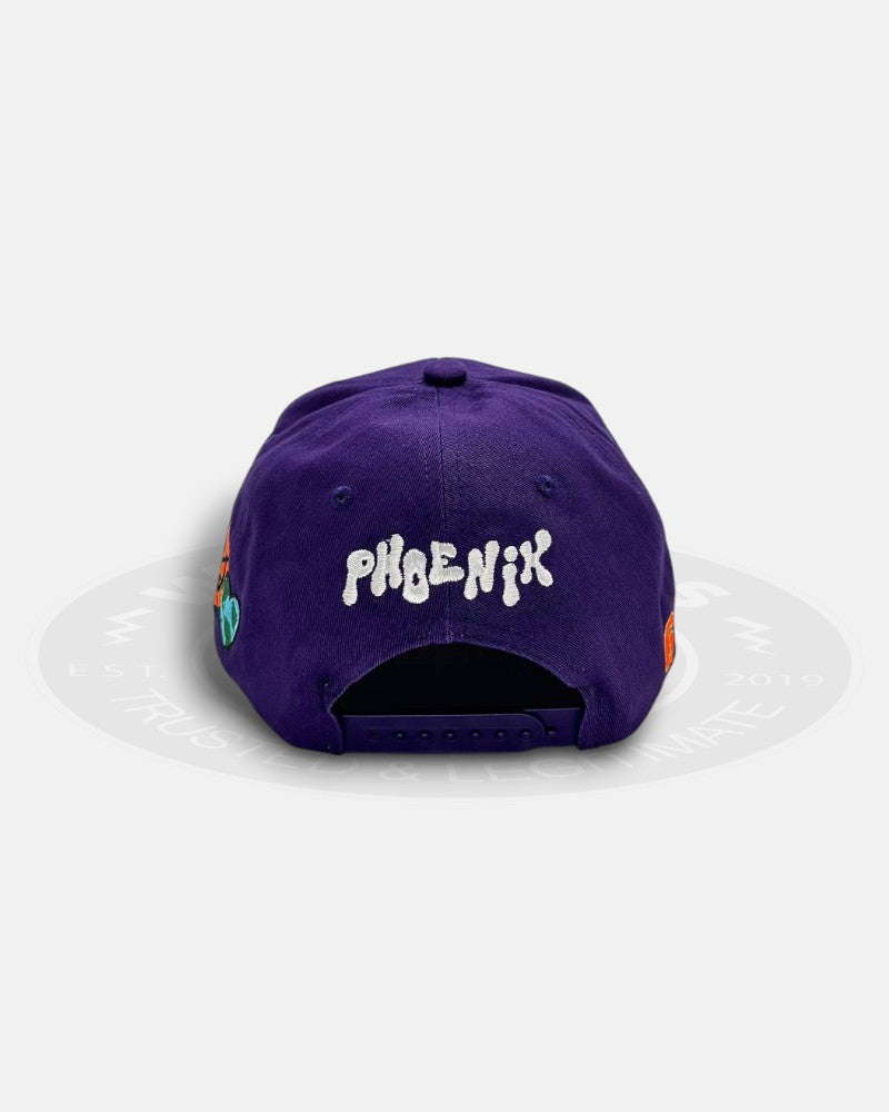 Phoenix Suns All Over Logo Purple Pro Crown Snapback Hat