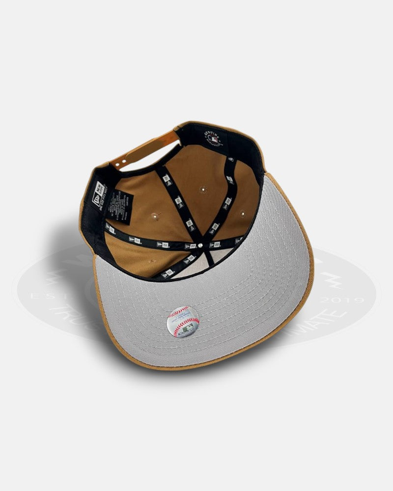 New York Yankees Logo The Golfer Wheat Snapback Hat