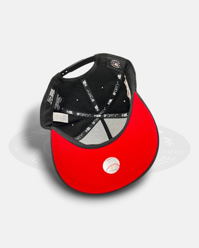 Los Angeles Angels 2002 World Champions 20th Anniversary Chrome Black 9Forty A-Frame Snapback Hat
