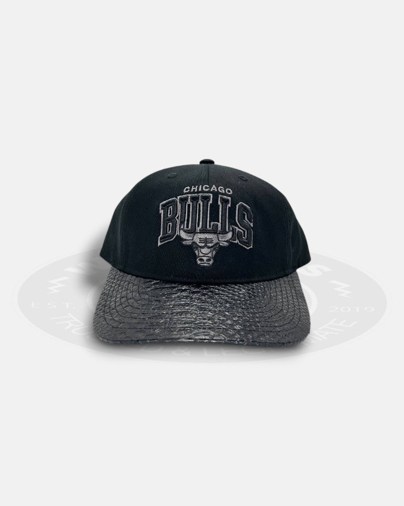 Chicago Bulls Leather Snakeskin Snapback Hat