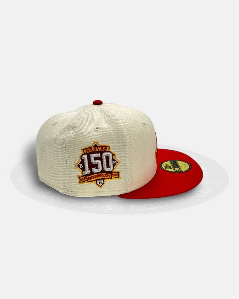 Atlanta Braves 150 1st Anniversary 2021 Two Tone Red 59Fifty Fitted Hat