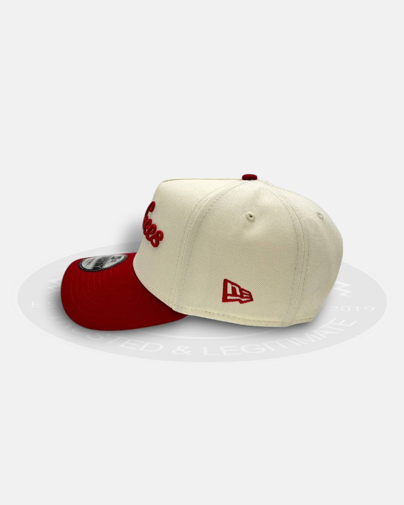 New York Yankees 1999 Cursive Script Chrome Red 9Forty A Frame Snapback Hat