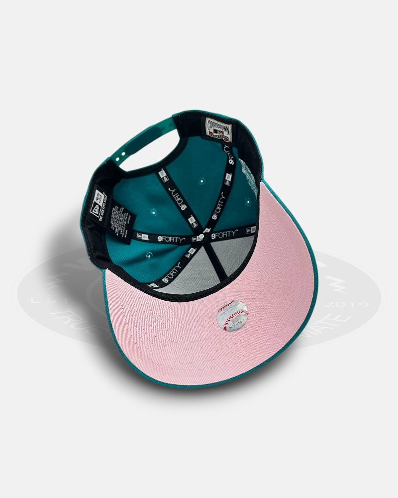 Atlanta Braves Aqua Pink A-Frame 9Forty Snapback Hat