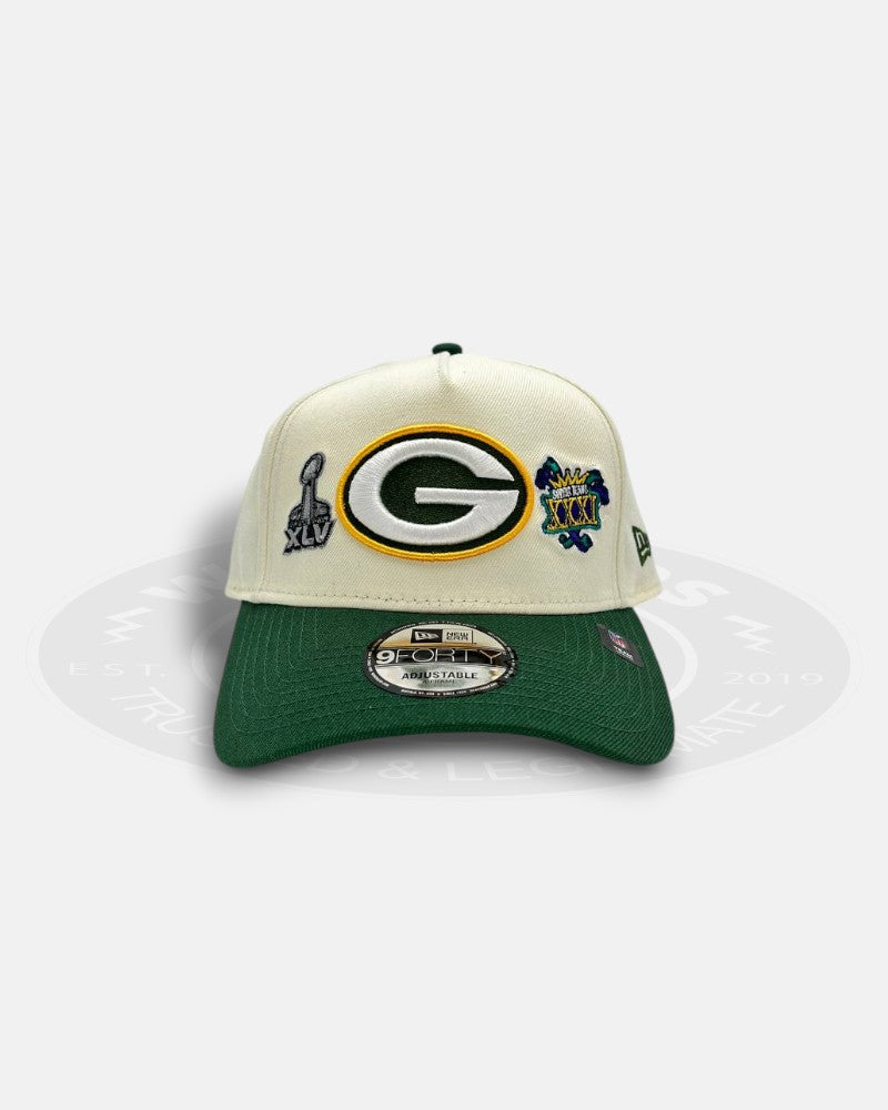 Green Bay Packers Super Bowl Logo A-Frame 9Forty Snapback Hat