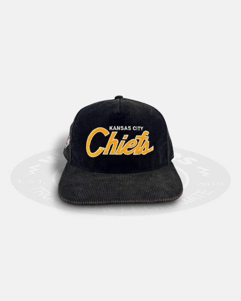 Kansas City Chiefs Script Washed Corduroy The Golfer Fit Snapback Hat