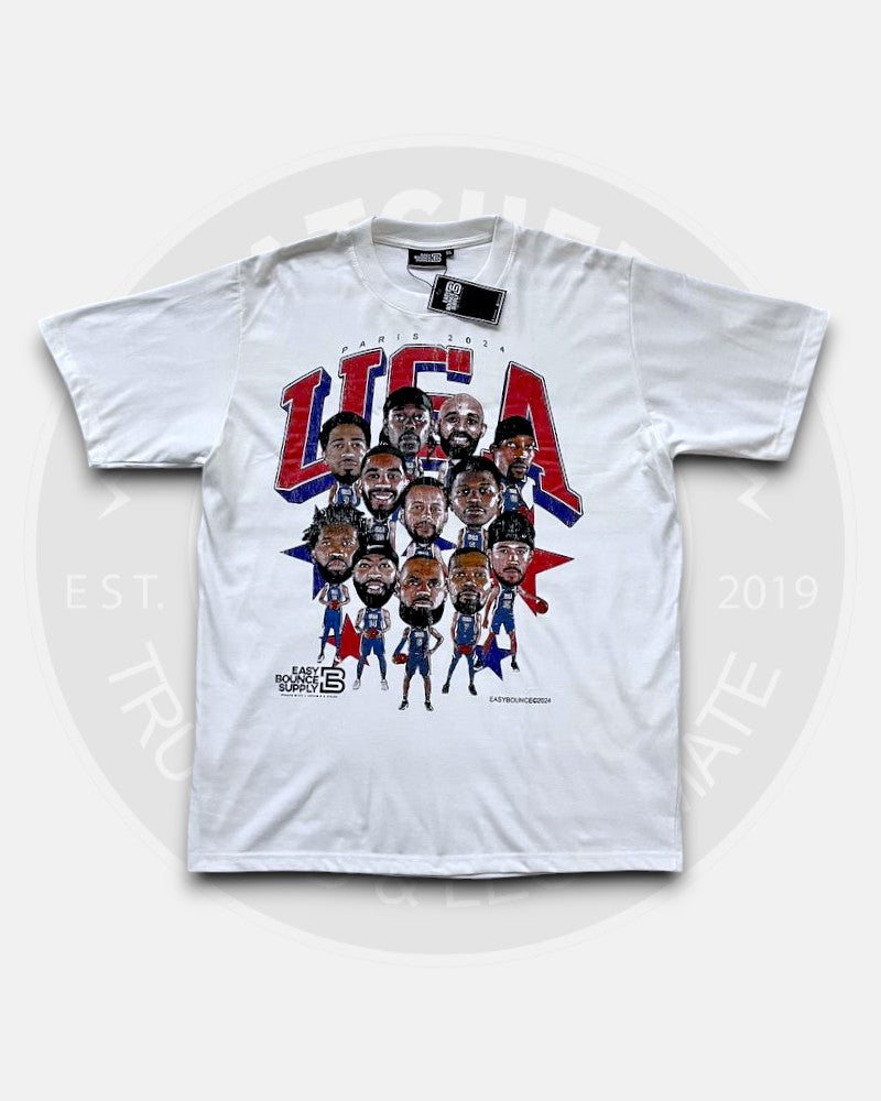 Paris Olympics 2024 USA Team White T-Shirt