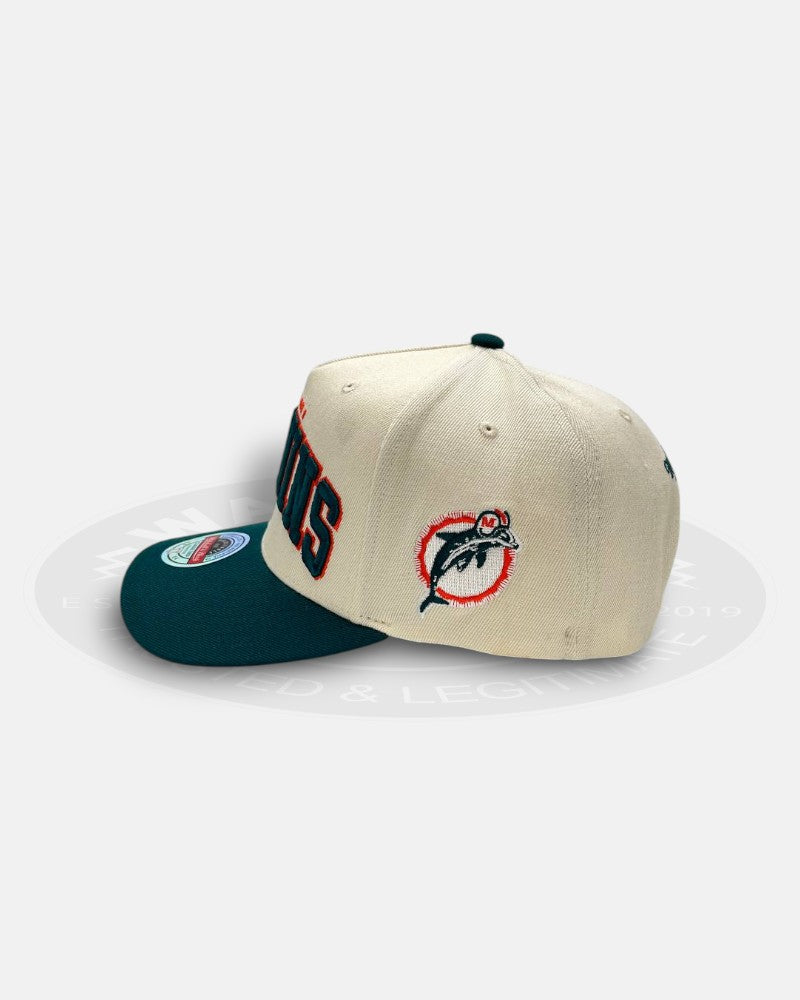 Miami Dolphins Team Script Two Tone Teal Adjustable Fit Snapback Hat