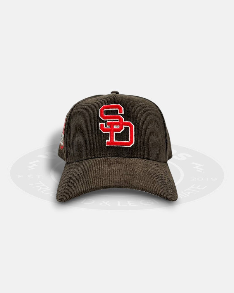 San Diego Padres 20th Year PetcoPark Corduroy Brown A-Frame 9Forty Snapback Hat