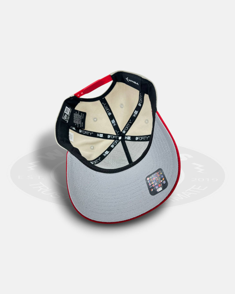 Las Vegas Aces City Script Stone Red 9FORTY A-Frame Snapback Hat