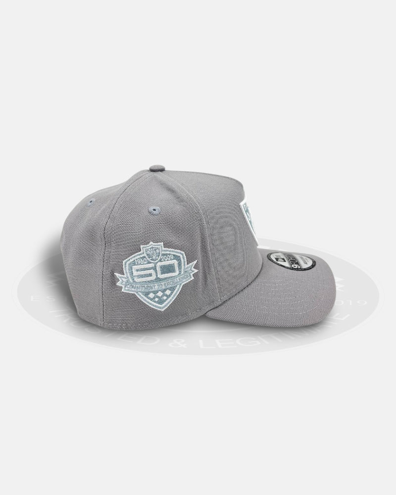 Las Vegas Raiders Ash Fade Monochrome 9FORTY A-Frame Snapback Hat