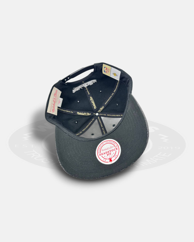 Los Angeles Lakers Leather Snakeskin Snapback Hat