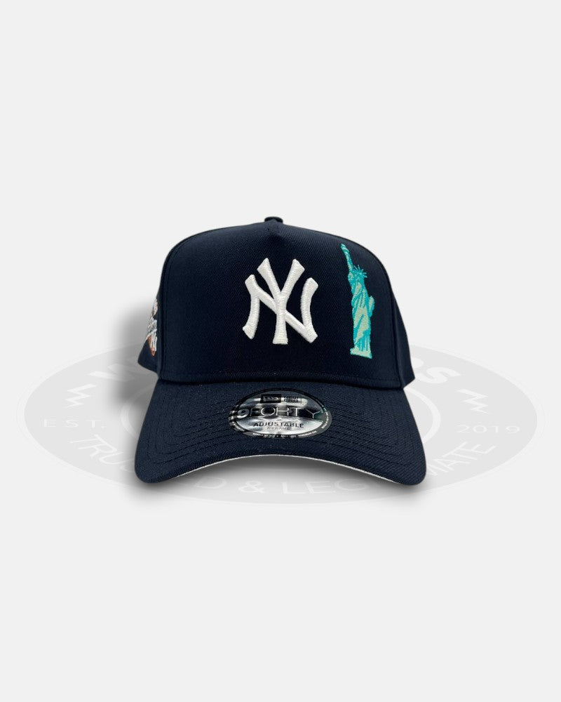New York Yankees 1923 - 2008 Stadium Statue of Liberty Navy 9Forty A-Frame Snapback Hat