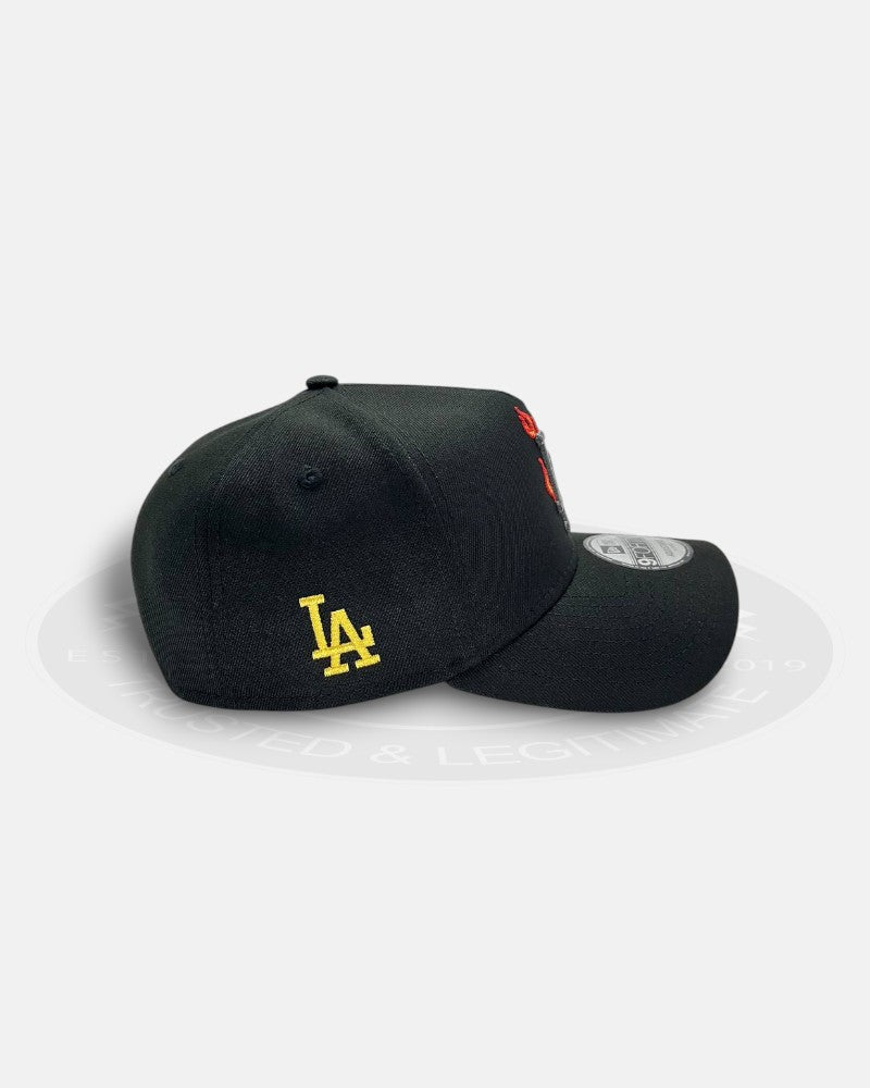 Los Angeles Dodgers Yellow Red Flame Black 9Forty A-Frame Snapback Hat
