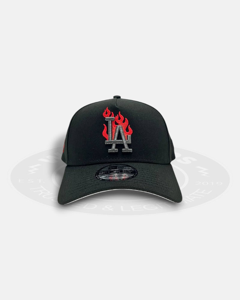 Los Angeles Dodgers Red Flame Black 9Forty A-Frame Snapback Hat