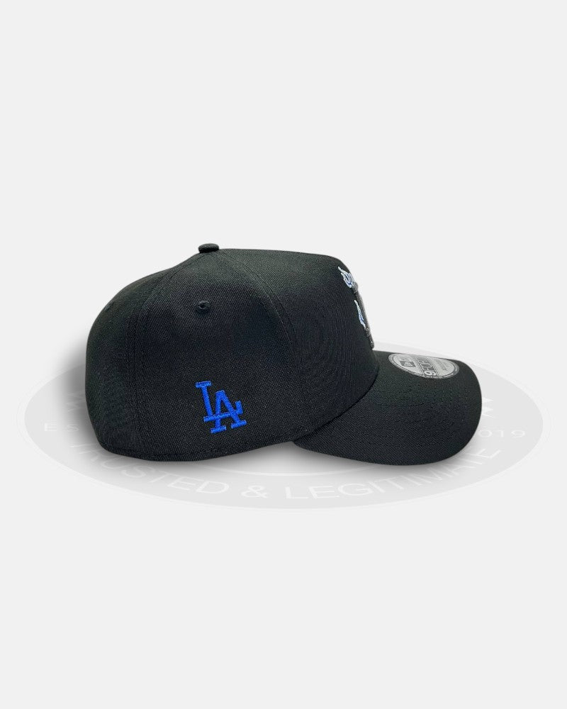 Los Angeles Dodgers Silver Blue Flame Black 9Forty A-Frame Snapback Hat