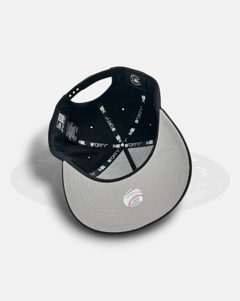 Los Angeles Dodgers Silver Blue Flame Black 9Forty A-Frame Snapback Hat