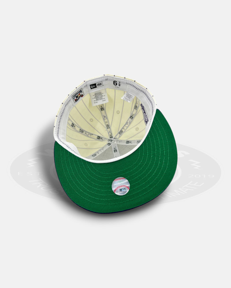 Colorado Rockies Striped Legends Elite Series White Purple 59Fifty Fitted Hat