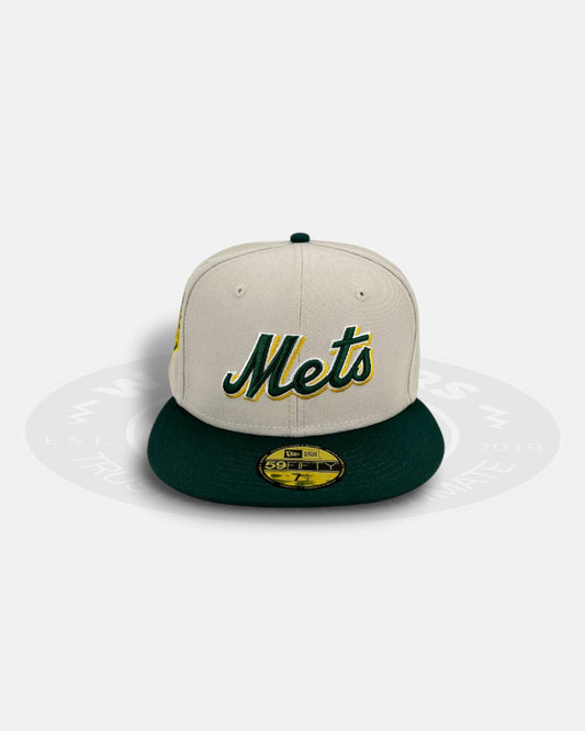 New York Mets Stone Green Two Tone Heritage Series 59Fifty Fitted Hat