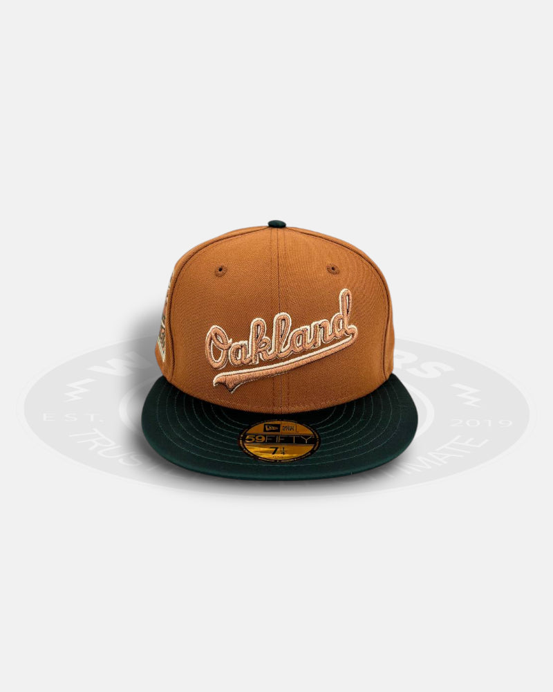 Oakland Athletics Rickey Henderson Silk Visor Two Tone Edition Bronze Black 59Fifty Fitted Hat