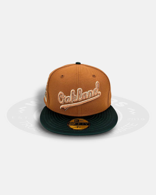 Oakland Athletics Rickey Henderson Silk Visor Two Tone Edition Bronze Black 59Fifty Fitted Hat