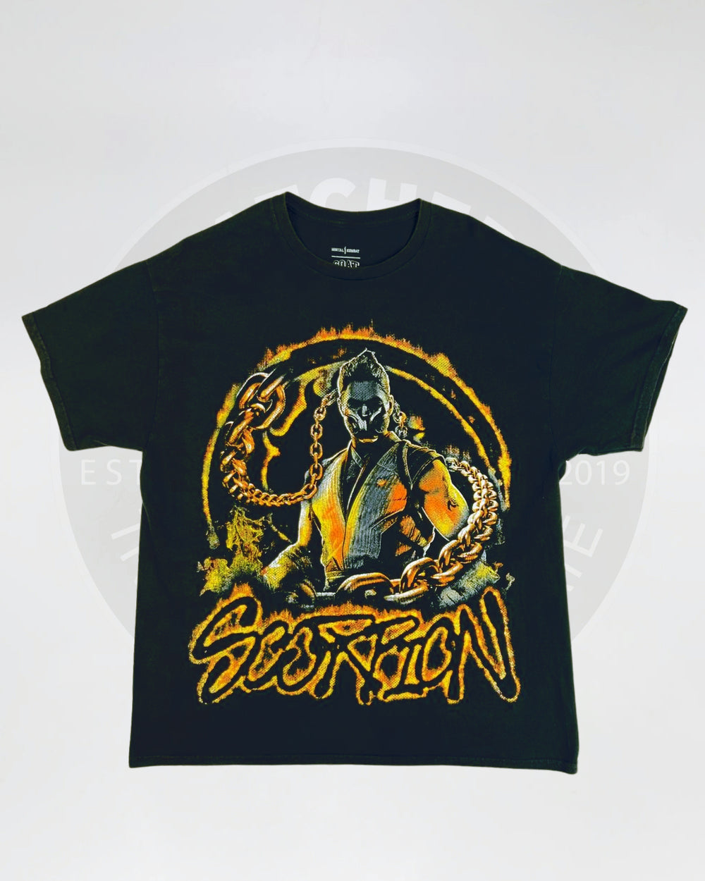 Goat Crew X Mortal Kombat Scorpion Vintage T-Shirt Black Wash
