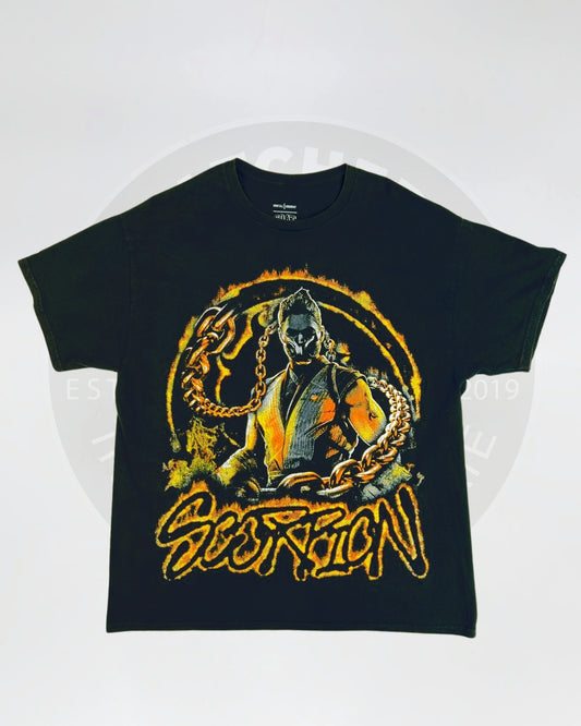 Goat Crew X Mortal Kombat Scorpion Vintage T-Shirt Black Wash